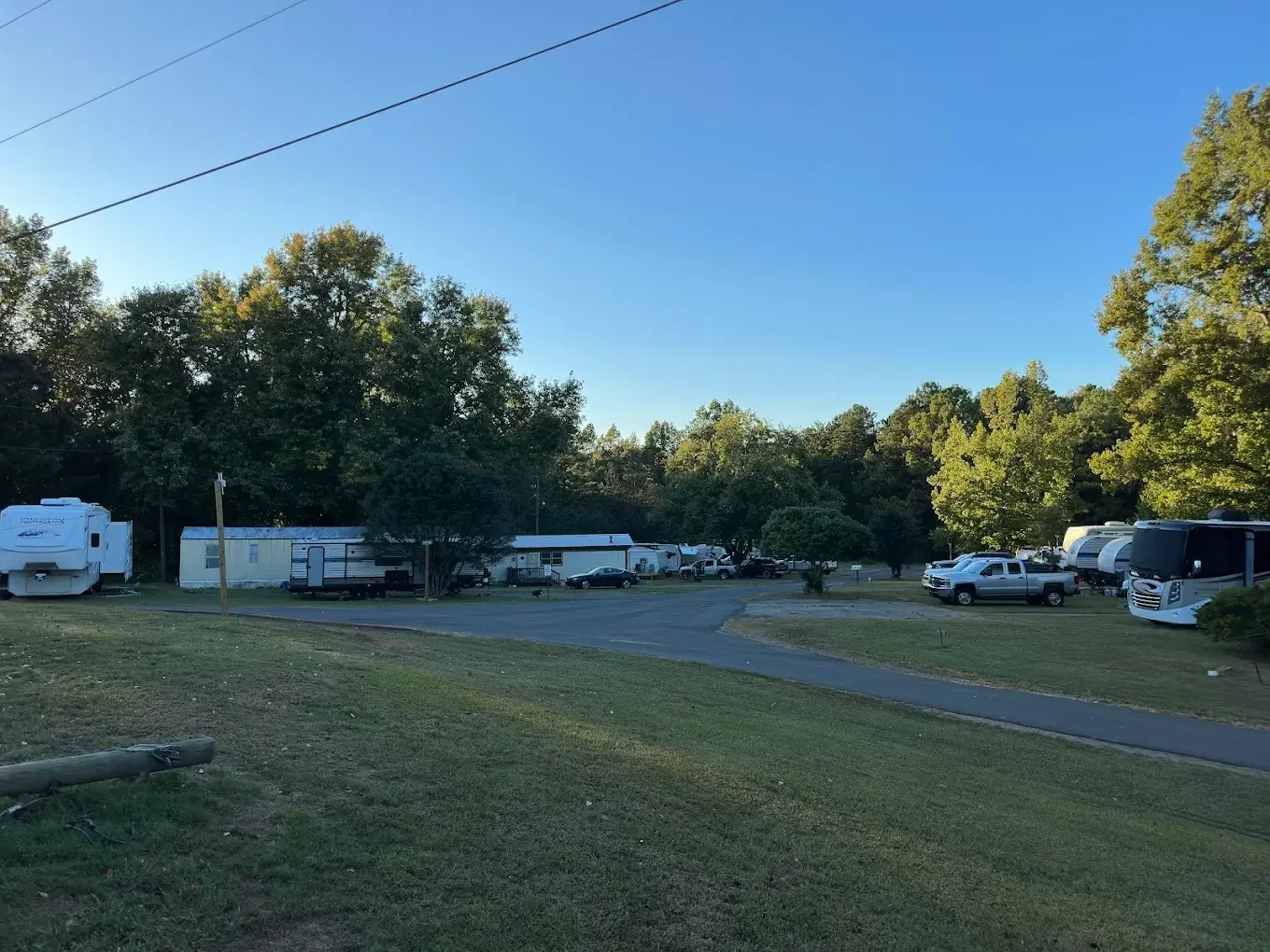 Tut huts rv park shown at sunset