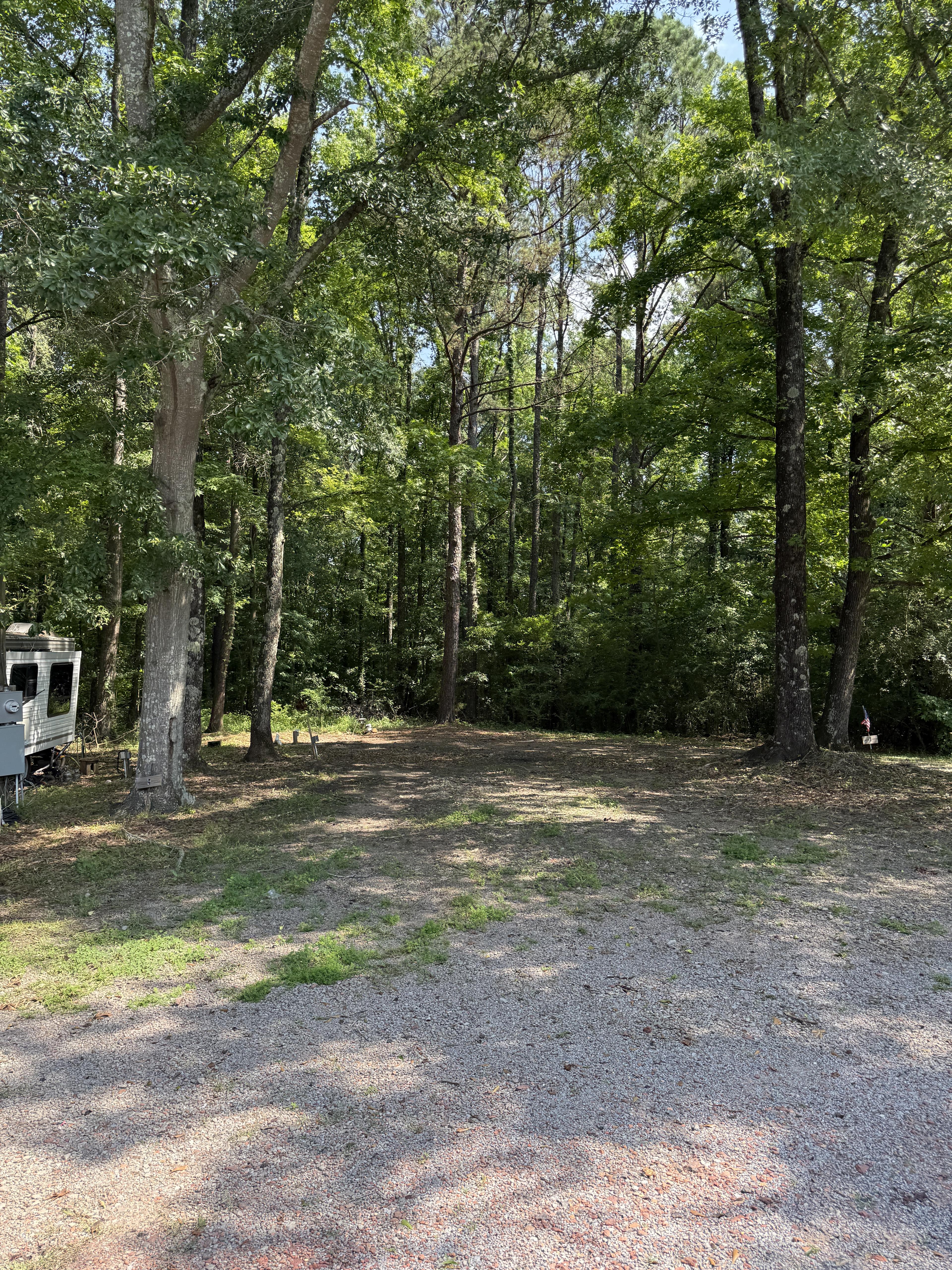 Empty lot with shade available shown for rent